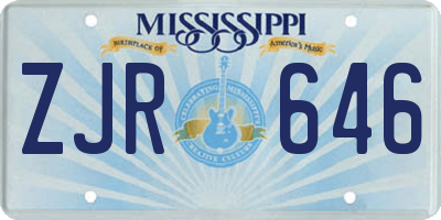 MS license plate ZJR646
