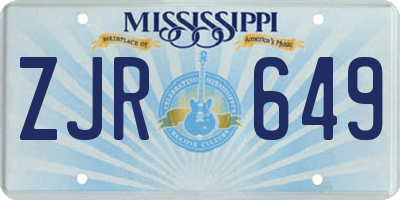 MS license plate ZJR649