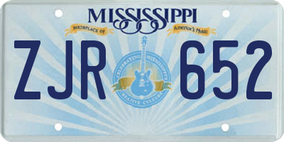 MS license plate ZJR652