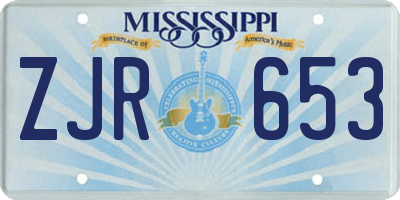 MS license plate ZJR653
