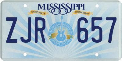 MS license plate ZJR657