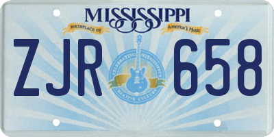 MS license plate ZJR658