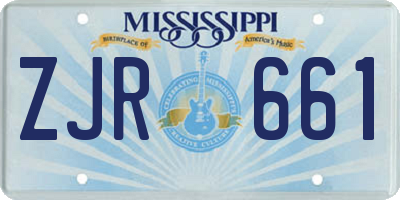 MS license plate ZJR661