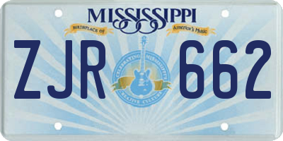 MS license plate ZJR662
