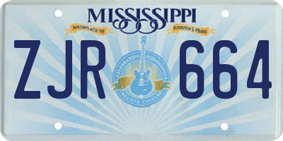 MS license plate ZJR664