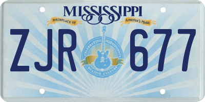 MS license plate ZJR677