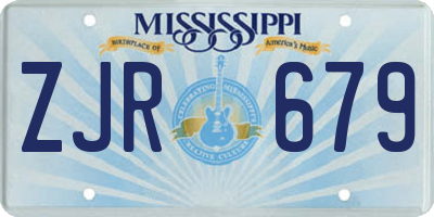MS license plate ZJR679