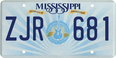 MS license plate ZJR681