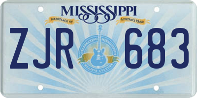 MS license plate ZJR683