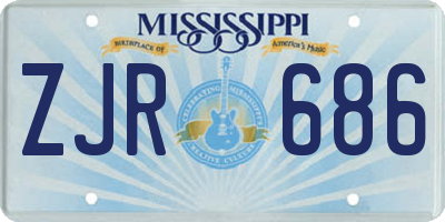 MS license plate ZJR686