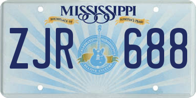 MS license plate ZJR688