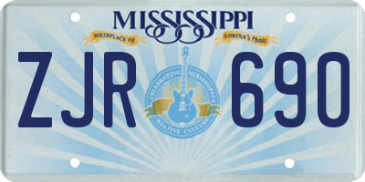 MS license plate ZJR690