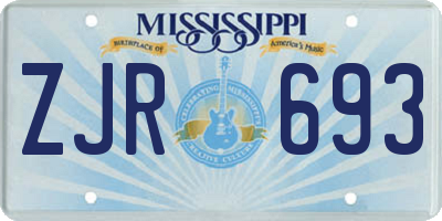 MS license plate ZJR693