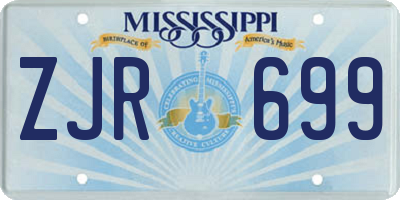 MS license plate ZJR699