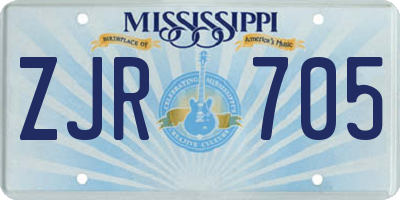 MS license plate ZJR705