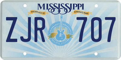 MS license plate ZJR707