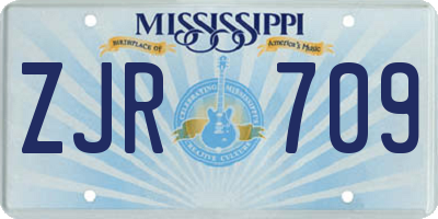 MS license plate ZJR709