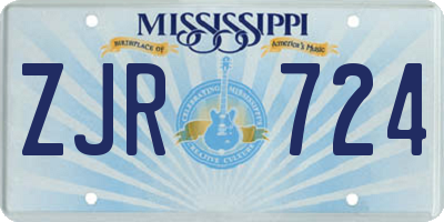 MS license plate ZJR724