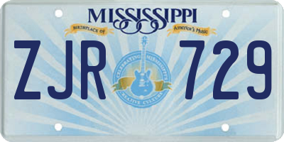 MS license plate ZJR729