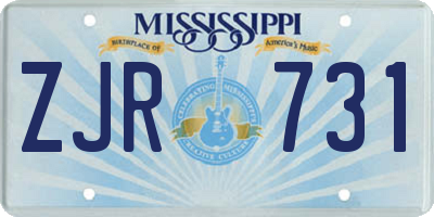 MS license plate ZJR731
