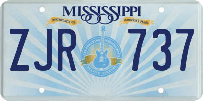 MS license plate ZJR737