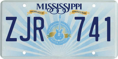 MS license plate ZJR741
