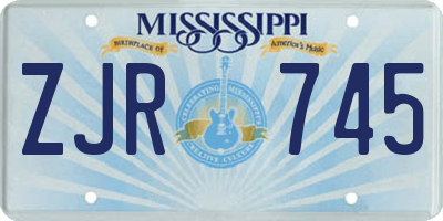 MS license plate ZJR745