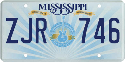 MS license plate ZJR746