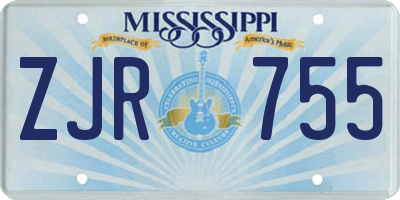 MS license plate ZJR755