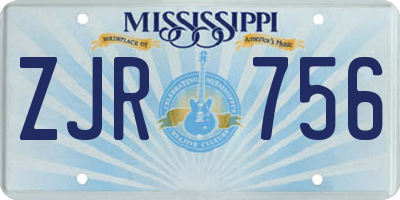 MS license plate ZJR756