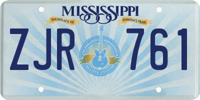 MS license plate ZJR761