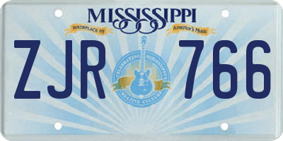 MS license plate ZJR766