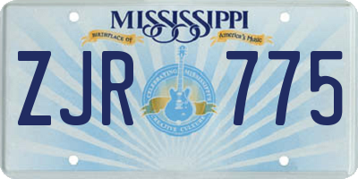 MS license plate ZJR775