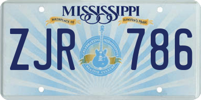 MS license plate ZJR786