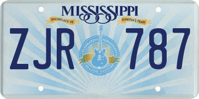 MS license plate ZJR787