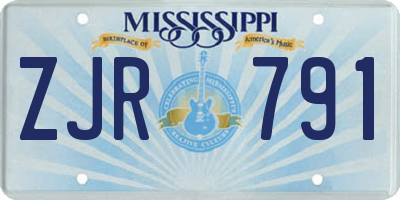 MS license plate ZJR791