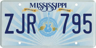 MS license plate ZJR795