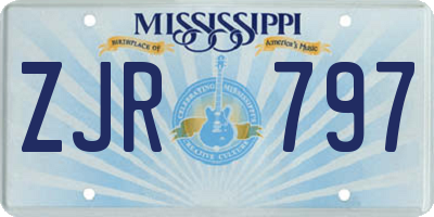 MS license plate ZJR797