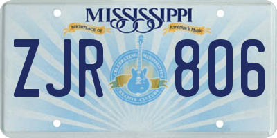 MS license plate ZJR806