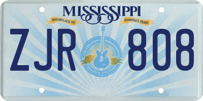 MS license plate ZJR808