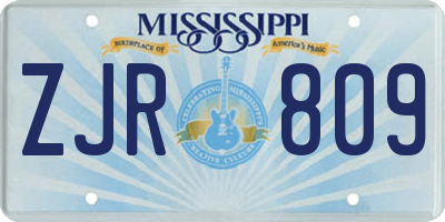 MS license plate ZJR809