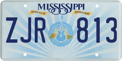 MS license plate ZJR813