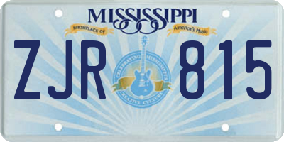MS license plate ZJR815