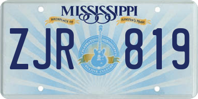 MS license plate ZJR819