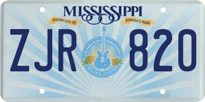 MS license plate ZJR820