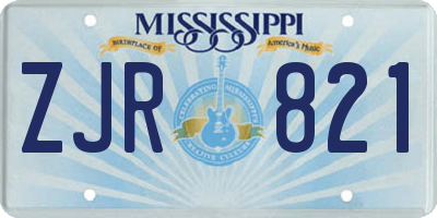 MS license plate ZJR821