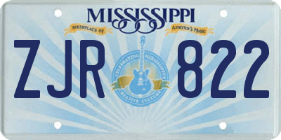 MS license plate ZJR822