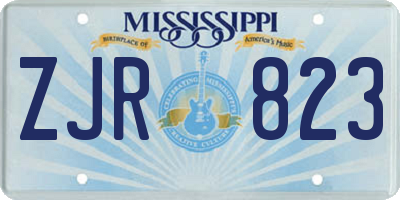 MS license plate ZJR823
