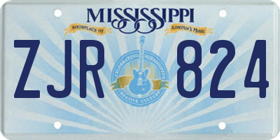MS license plate ZJR824