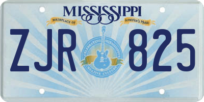 MS license plate ZJR825